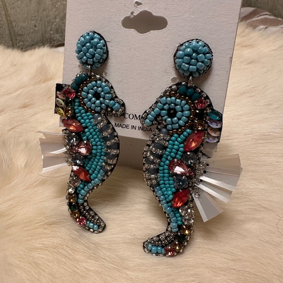 Jewelry - Colorful Seahorse Beaded Earrings